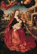 Master of Frankfurt Madonna and Child crowned by two angels. France oil painting artist